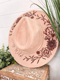 Willie & Dolly Designs - Women's Engraved Floral Hat