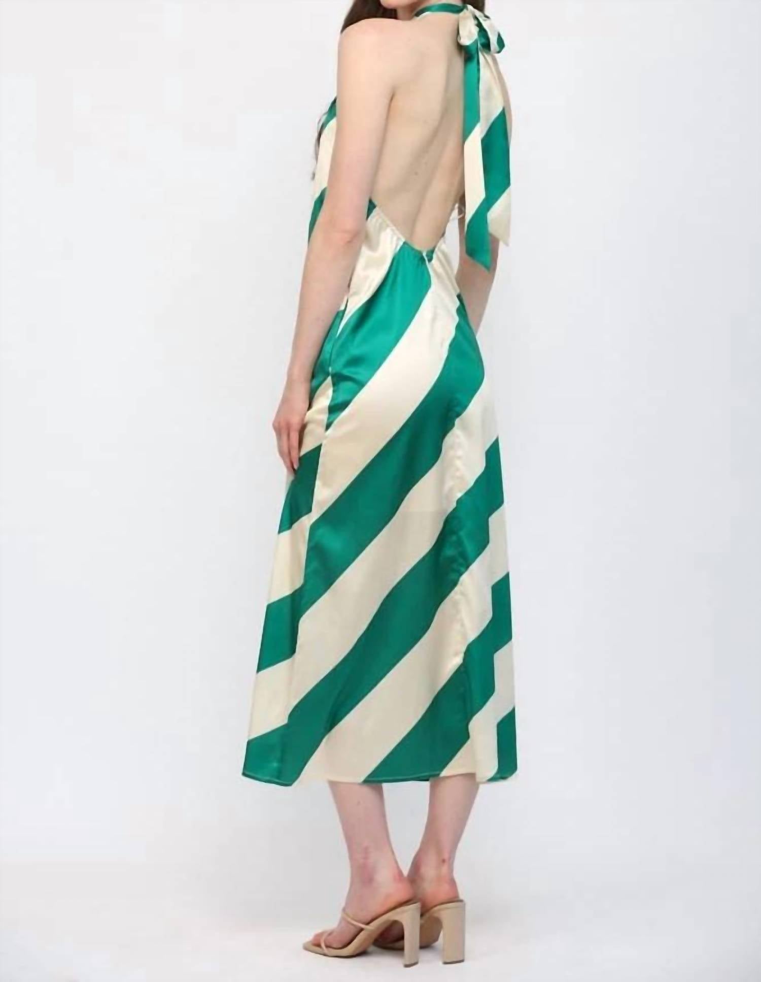 Fate - Halter Midi Dress With Front Slit