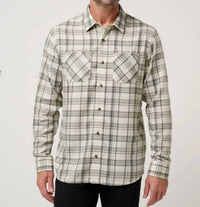 TravisMathew Cloud Flannel Plaid Shirt in birch - men's shirt