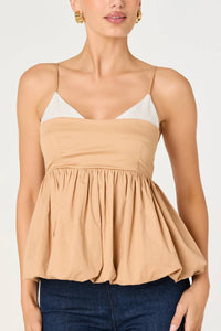Astr - Alon Faux-layer Bubble Peplum Top