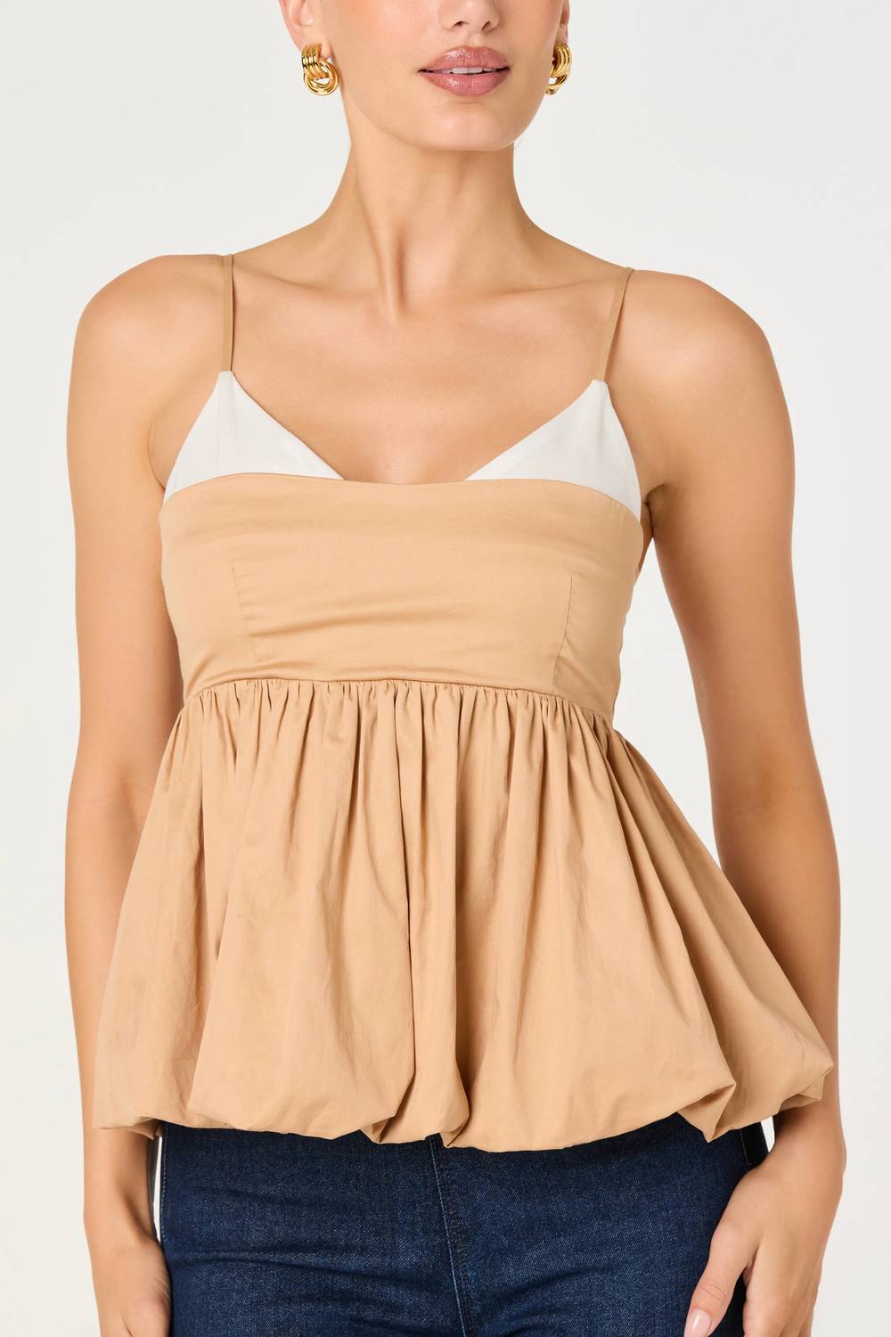 Astr - Alon Faux-layer Bubble Peplum Top