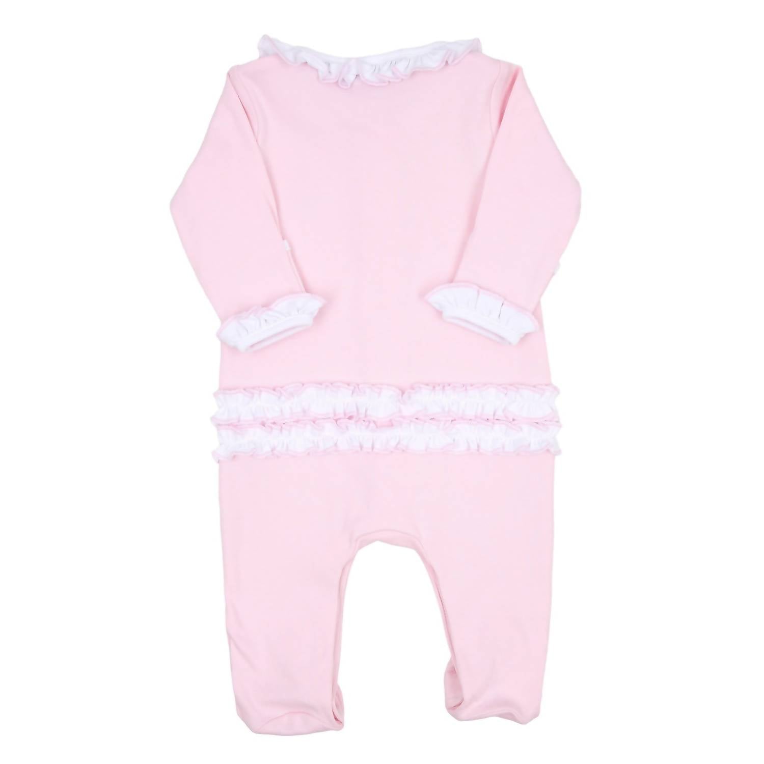 Magnolia Baby - Baby's Hope Rose Spring Embroidered Ruffle Footie