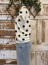 Mello - Women's Polka Dot Cap Sleeve Lightweight Knit Top