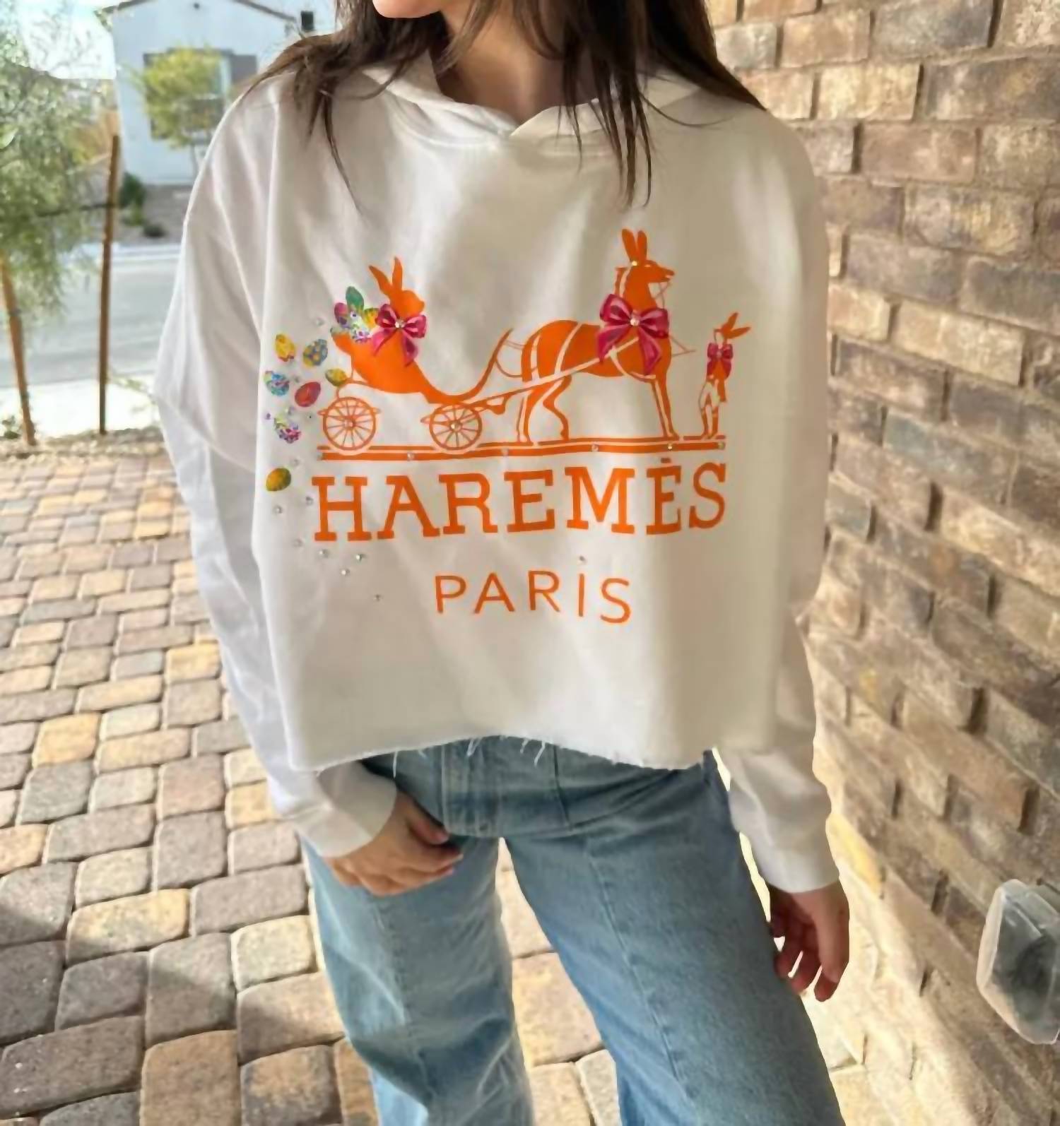 By Jodi Llc - Women's Haremes Easter Graphic Sweatshirt