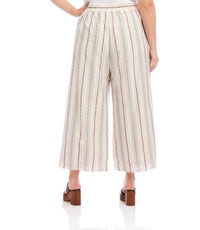 Karen Kane - Stripe Embroidered Cropped Drawstring Pants - Plus