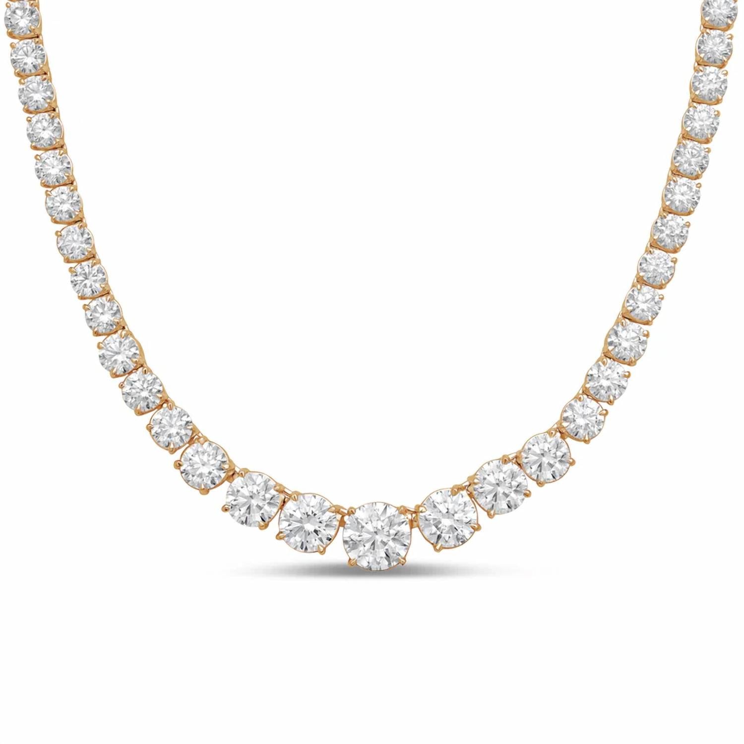 Diana M Jewels - Women's Round Lab-grown Diamond Pendant Necklace (72.00 Ct) - Signature