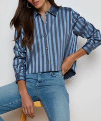L'Agence - Cosette Crop Hi Low Shirt