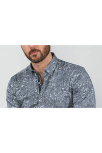 Eight X - Sketch Paisley Button Down Shirt With Trim
