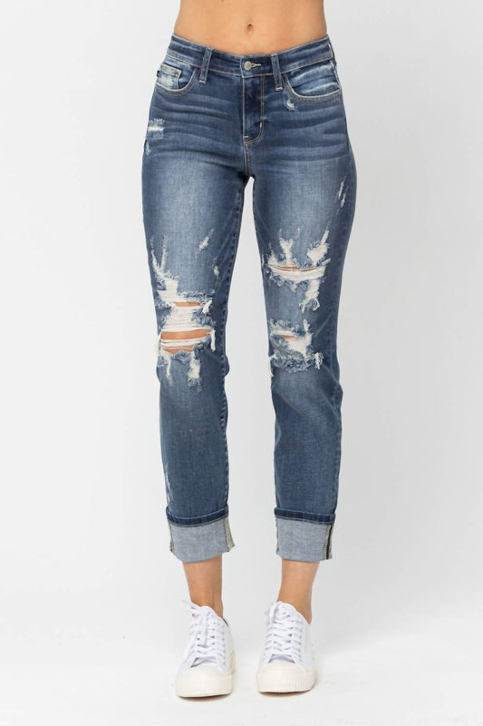 Judy Blue - Cuffed Destroy Boyfriend Jeans