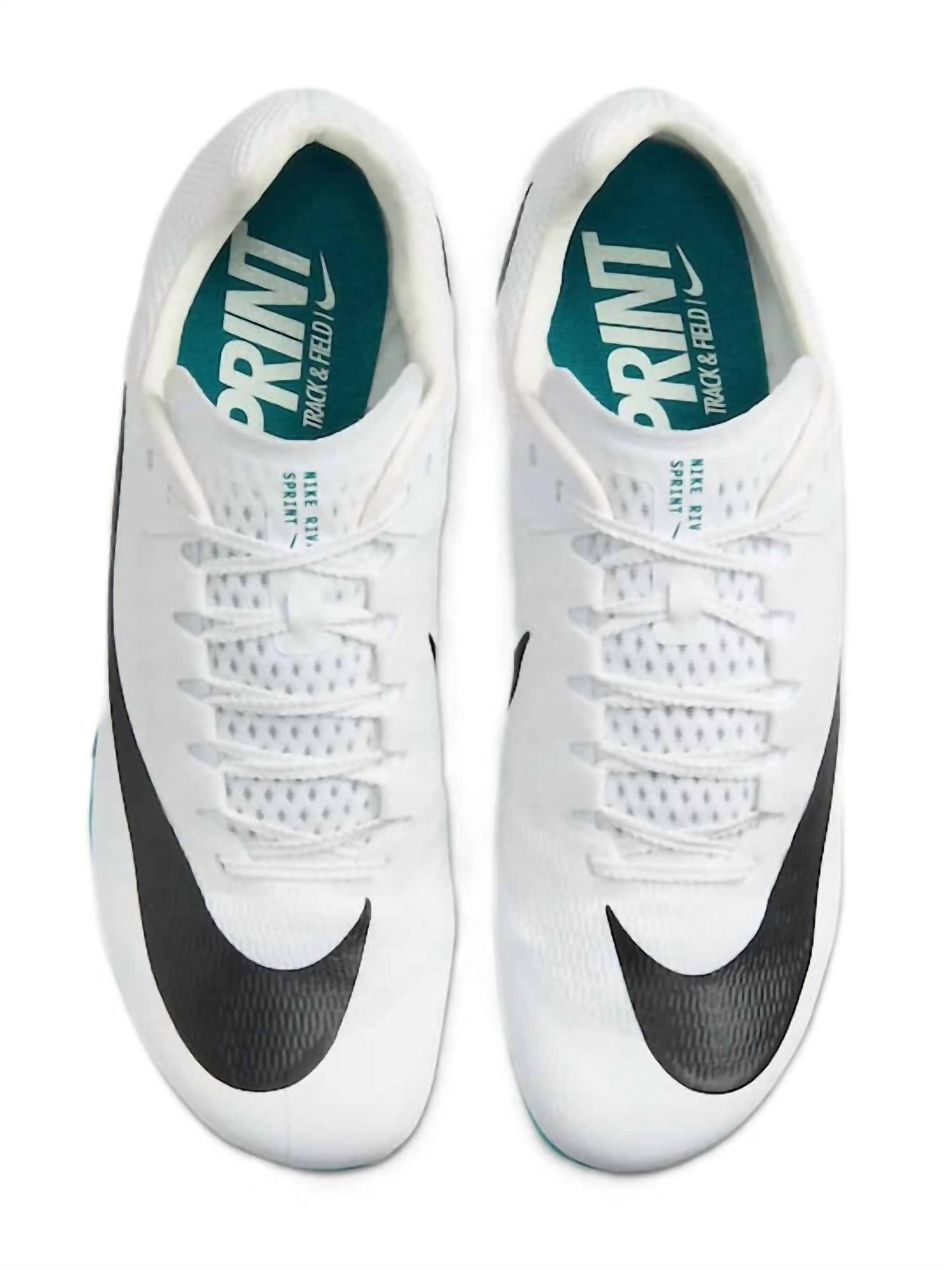 NIKE Men's Rival Sprint Shoe in white black bright spruce vapor green - men's shoe - alternate view