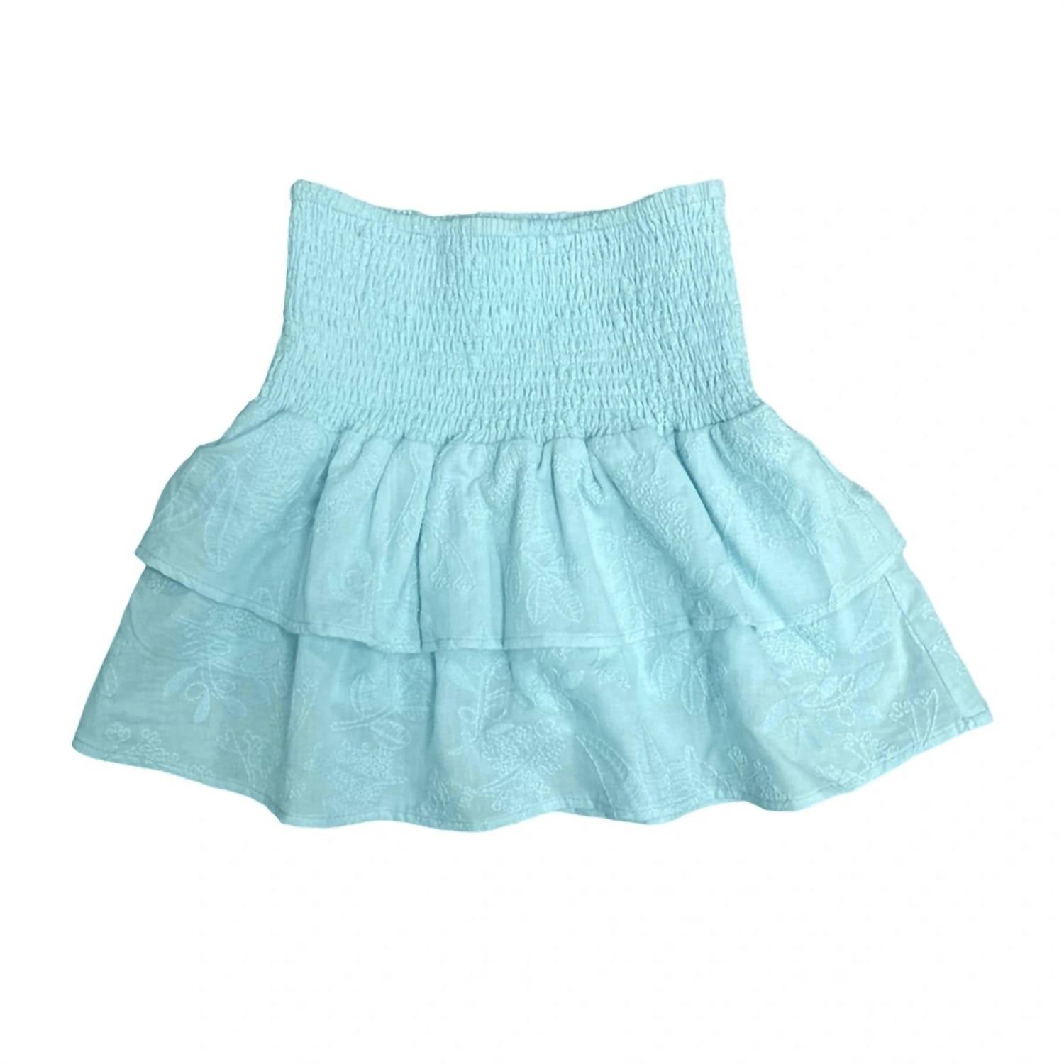little Olin Smocked Ruffle Skort in turquoise - kids' item - detail view