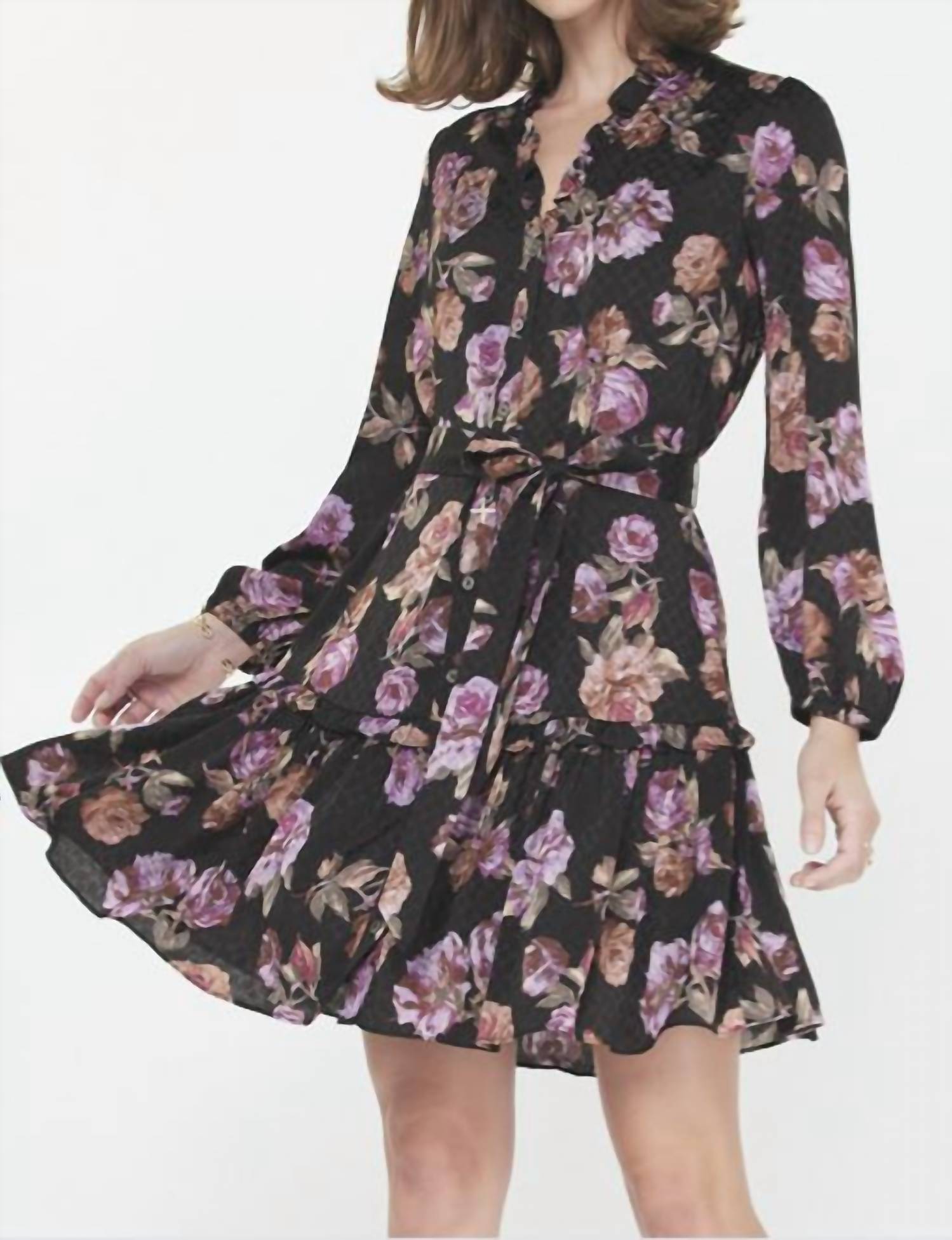 Current Air - Ruffle Collar Floral Dress