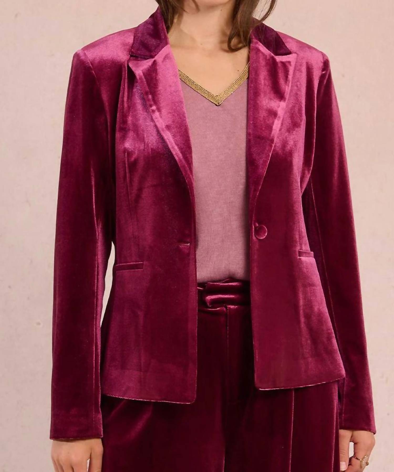 Molly Bracken - Velvet Luxe Knitted Blazer