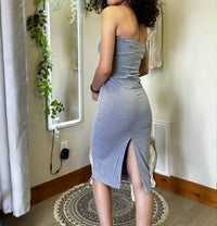 She + Sky - Strapless Basic Tube Midi Dress