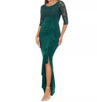 Betsy & Adam - Scoop-neck Three Quarter Sleeve Sheath Dress