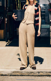 Guest In Residence Tailored Halter Vest in residence tailored halter vest in taupe - women's jacket - view 6