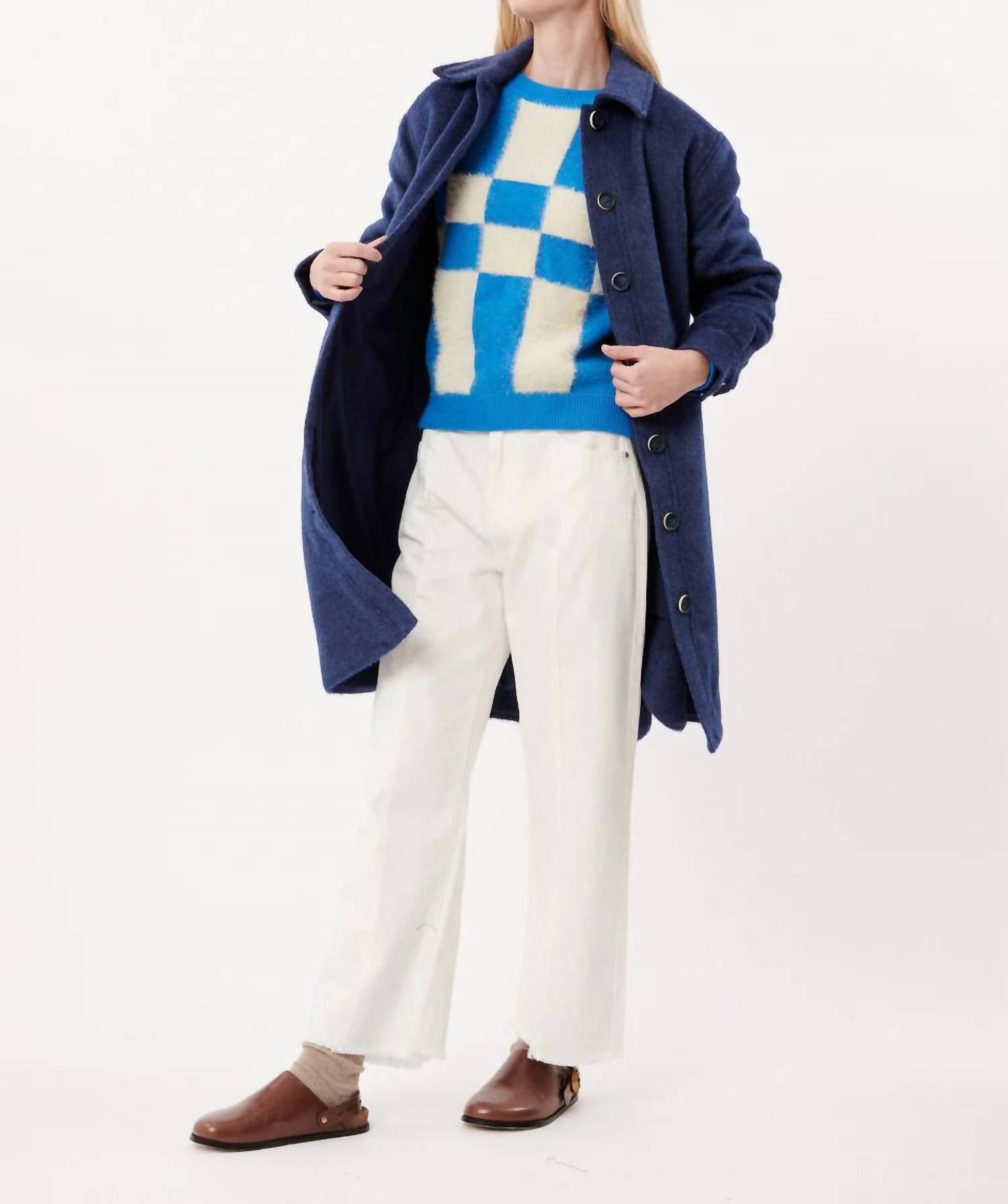 FRNCH Solar Coat in bleu marine - women's jacket