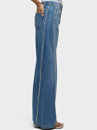 Hudson - Jodie Loose Fit Wide Leg With Frayed Seams Jeans