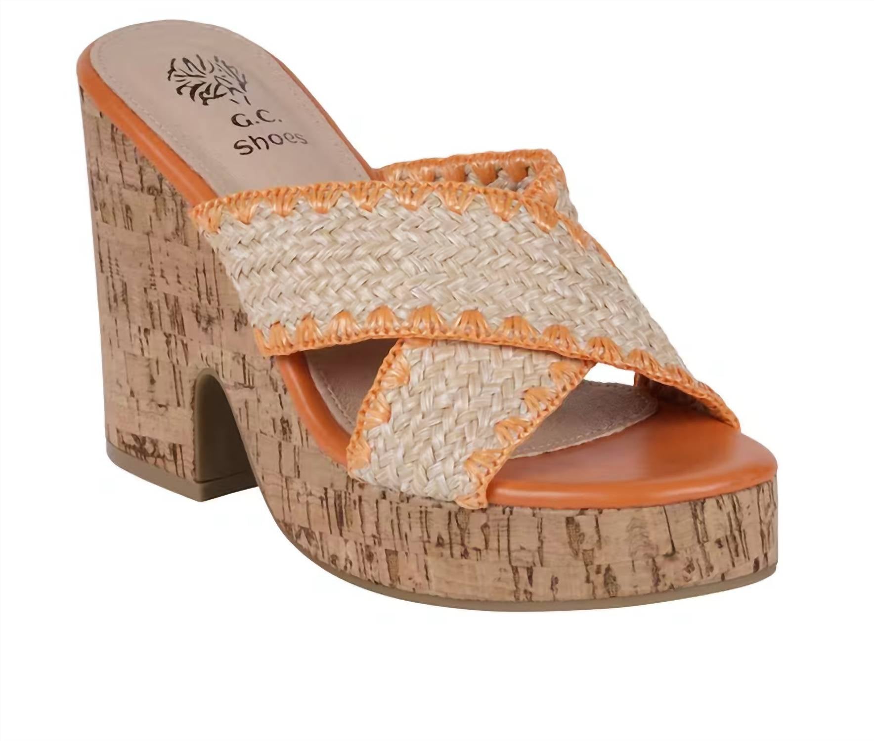 GC Shoes Women's Elsa Platform Sandals in orange - women's sandal