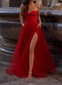La Femme - Sweetheart Corset Tulle Ballgown