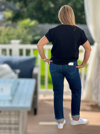 Amelia K. Luxe - Cross Waist Straight Leg Jeans
