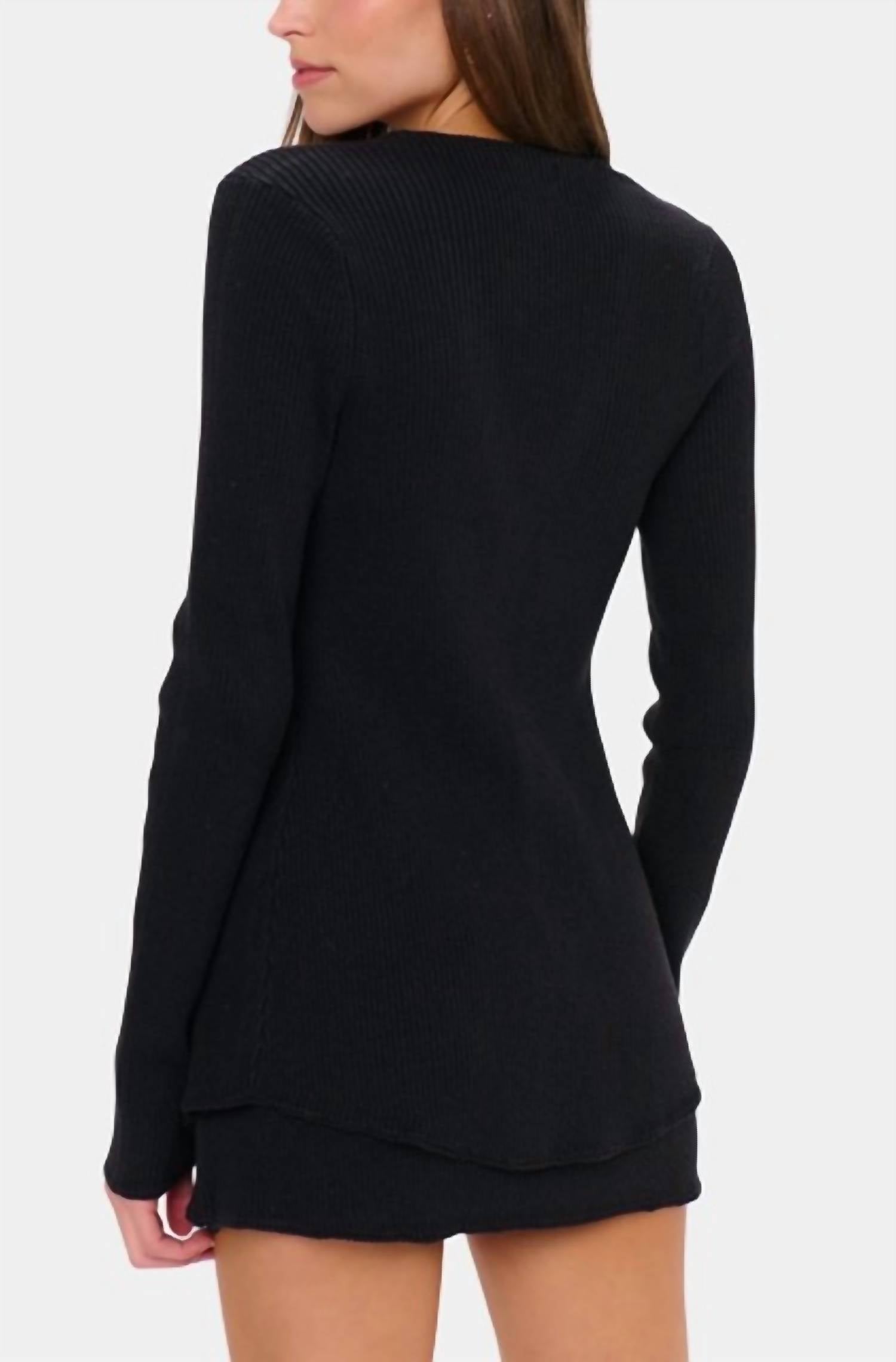 Show Me Your Mumu Josie Rib Knit Top in black - women's cardigan - view 4