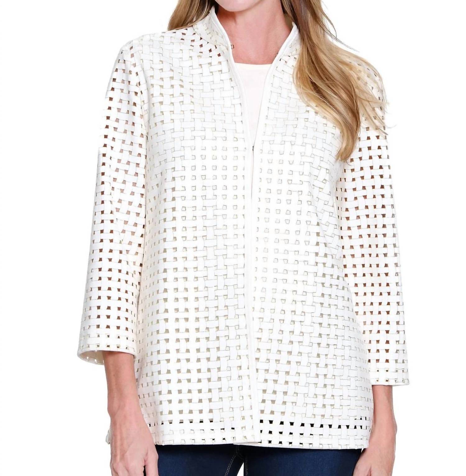 Multiples Open Front Jacket in soft white - women's jacket