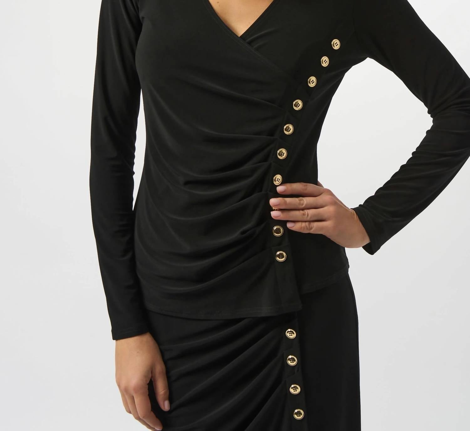 Joseph Ribkoff - Silky Knit Fitted Wrap Top