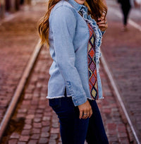 Layerz Clothing - Clyde Embroidered Chambray Top