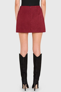 Amanda Uprichard Dale A-line Mini Skort in russet - women's shorts - detail view
