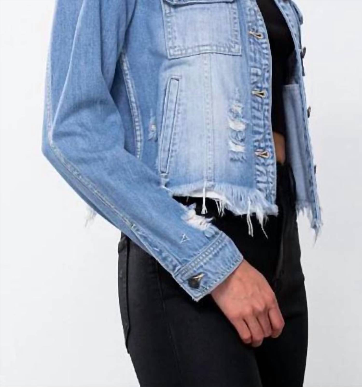 Hidden - Distressed Jean Jacket