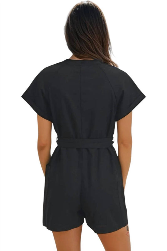 In February - Ava Linen Blend Romper