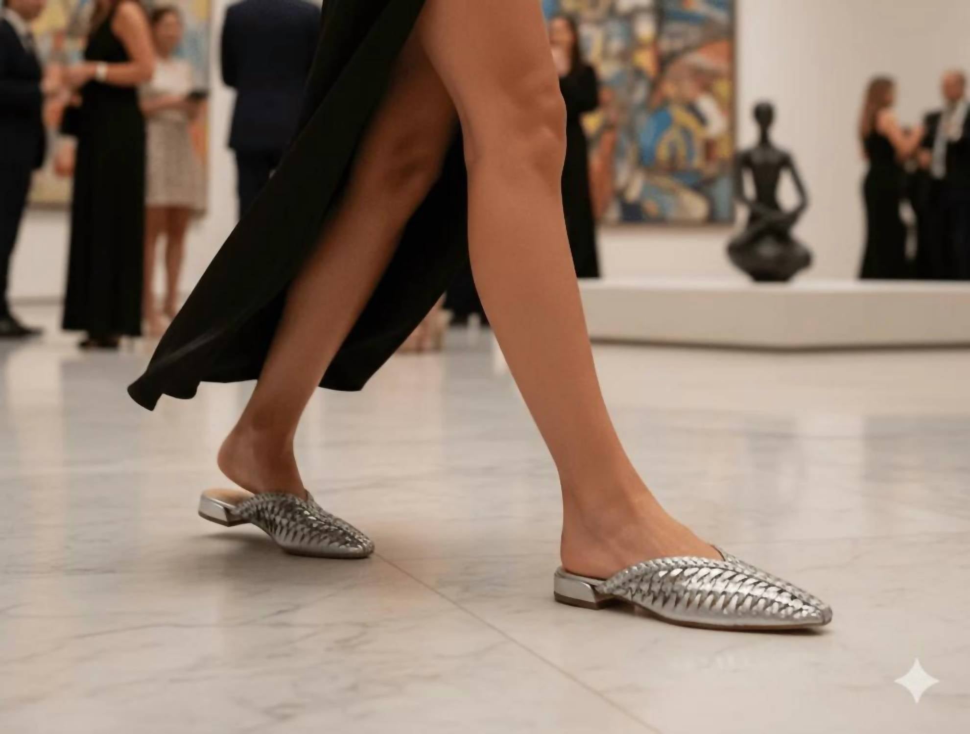 Bruno Menegatti - Women's Woven Leather Slide Mules
