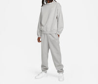 NIKE Solo Swoosh Fleece Crew Sweatshirt in dark heather grey - men's shirt - view 4