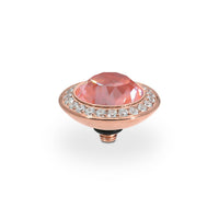 Qudo Women's Tondo Deluxe 13mm Jewelry Topper in crystal maroon ignite rosegold - women's jewelry