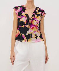 Rails - Carmine Chiffon Ruffles Top