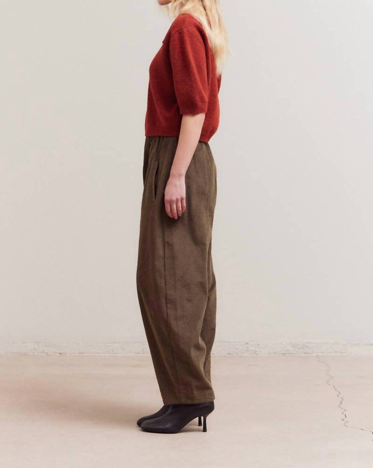 GRADE & GATHER 3/4 Sleeve Knit Top in maple - women's blouse - alternate view