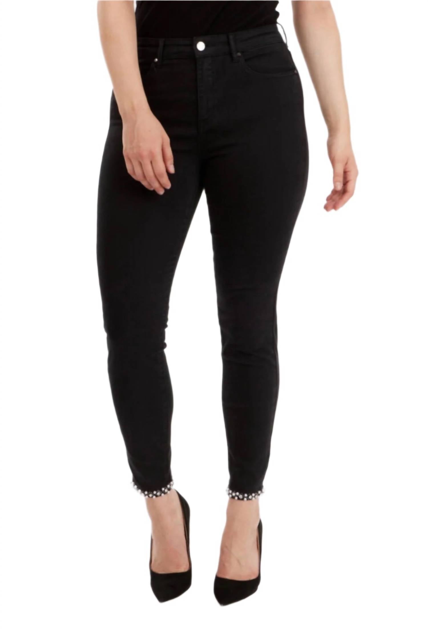 Frank Lyman - Pearl Bow Detail Slim Leg Jean