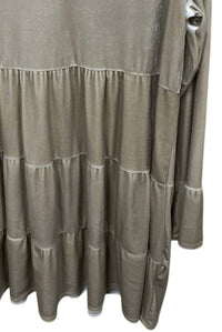 Carole Christian Women's Velvet Tier Dress in champagne - women's dress - alternate view