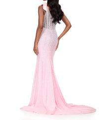 Ashleylauren - Pearl Embellished Corset Gown