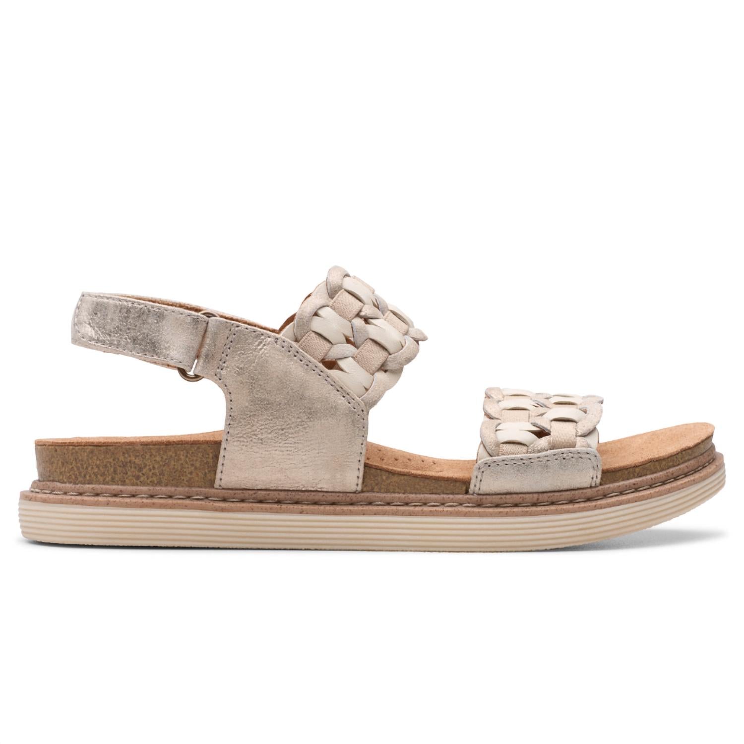 Clarks Women's Arwell Glide Sandal in metallic combi - women's sandal - detail view