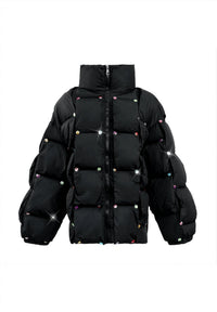 Lola + The Boys Kid's Gem Quilted Puffer in rainbow - kids' jacket