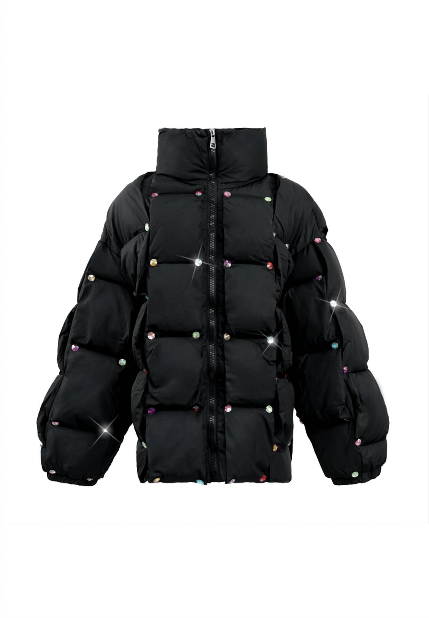 Lola + The Boys Kid's Gem Quilted Puffer in rainbow - kids' jacket