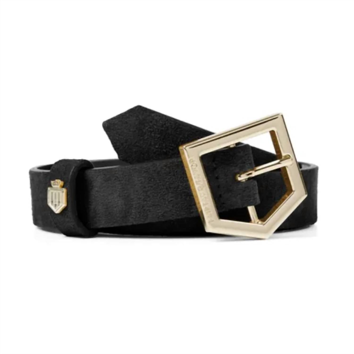 Fairfax & Favor Women's Sennowe Belt in black suede - women's accessory