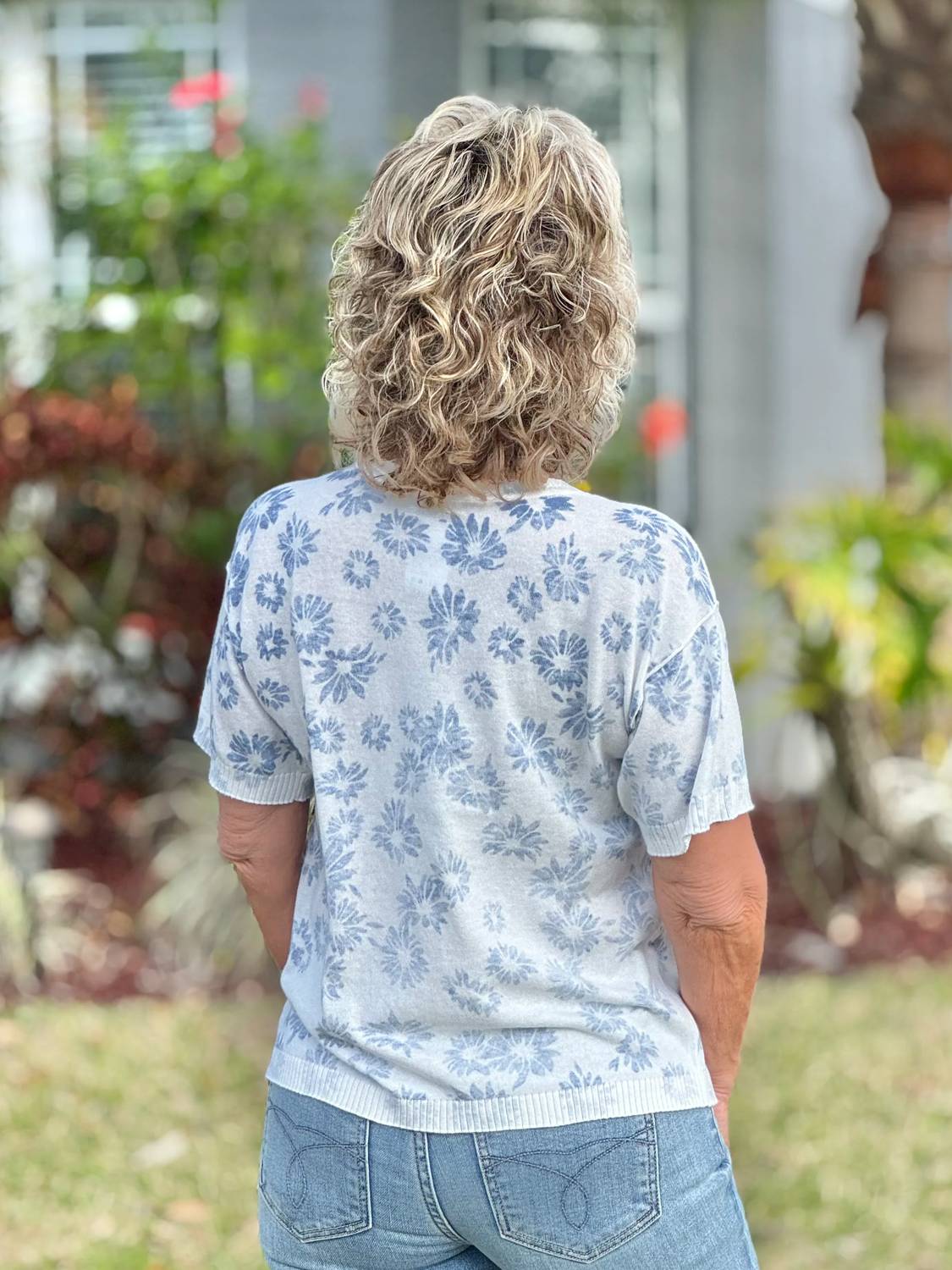 Charlie B - Reversible Short Sleeve Printed Sweater