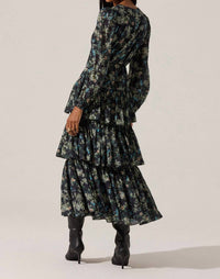 Astr - Franchesca Tiered Ruffle Floral Maxi Dress
