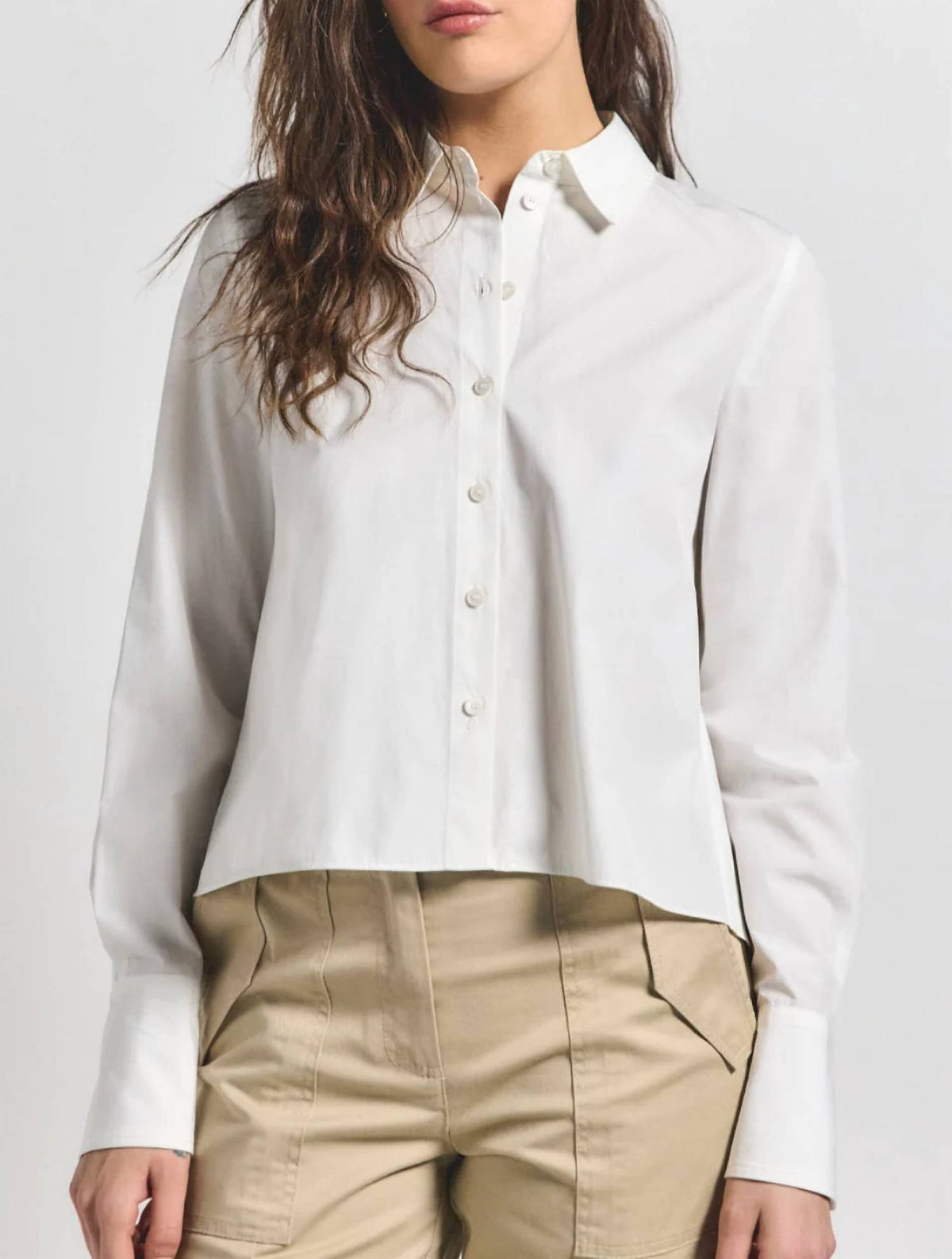 Derek Lam 10 Crosby - Aria Pleated Back Cropped Shirt