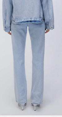 SIMKHAI Liam High Rise Straight Leg Jeans in indigo - women's jeans - alternate view