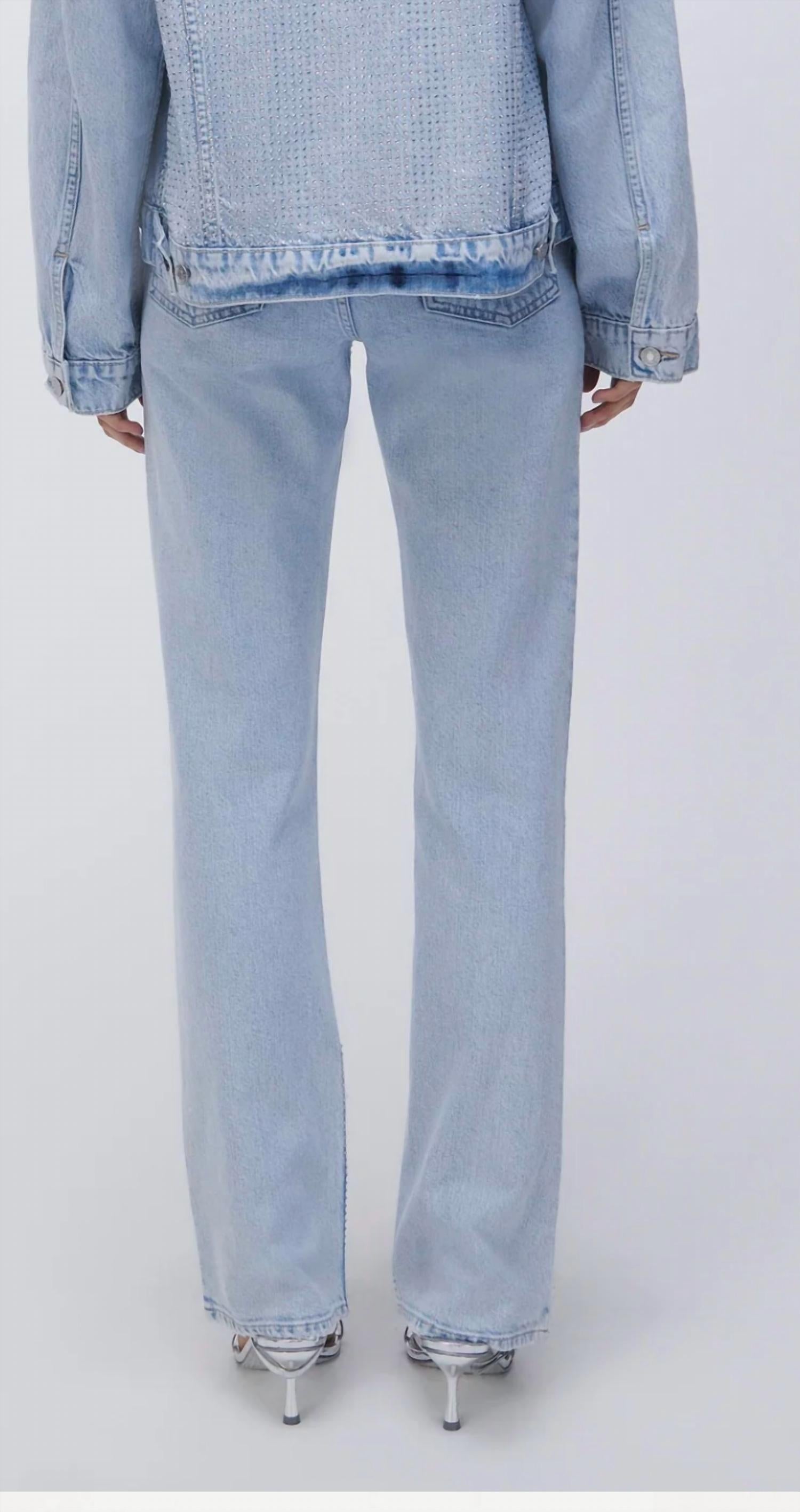 SIMKHAI Liam High Rise Straight Leg Jeans in indigo - women's jeans - alternate view