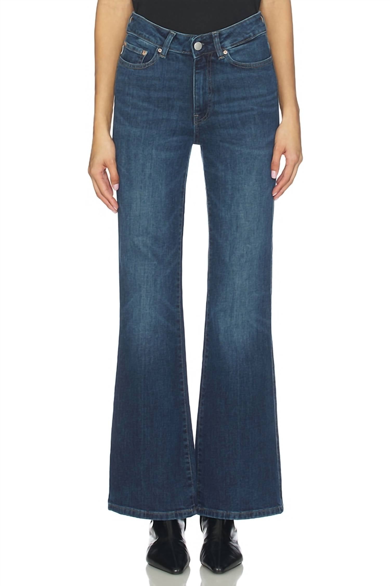 DL1961 - Women's Claira Contoured Instasculpt Straight Bootcut Jeans in blue - women's jeans